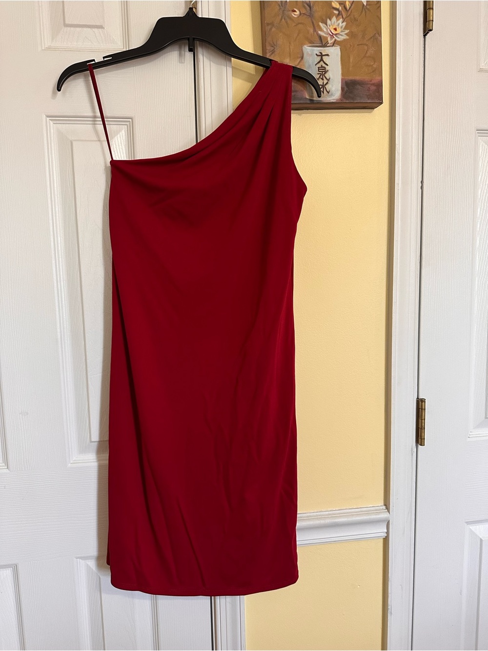 NET Ann Taylor One-Shoulder Red Cocktail Dress